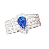 14K .85 CT Pear Shaped Tanzanite & Diamond Band