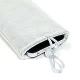 Bluecell Gray Faux suede Carrying Bag/Sleeve for iPhone 3GS/4 + Free Bluece ....