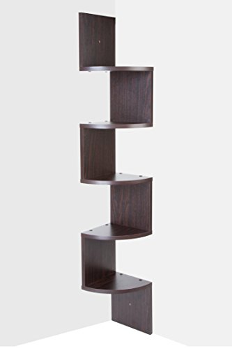 Saganizer corner shelf brown corner shelf unit 5 tier c…