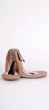 FOLD UP BALLET FLAT BURNISH LEATHER/PSTRITCH