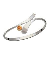 Ed Levin, Allemande Bracelet, Orange Topaz, .925 Sterling Silver & 14K Gold, Sizes S - L, Expandable