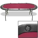 Trademark Poker Full Size Texas Hold'em 83 x 44-Inch Poker Table (Burgundy Felt)