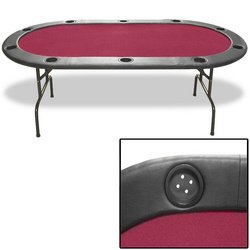 Trademark Poker Full Size Texas Hold'em 83 x 44-Inch Poker Table (Burgundy Felt)
