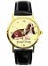 Basset Hound watch smaller ladies size 1. inch with Black leather band