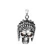 Indian Tribal Skull Pendant - Pewter - 1.75'' Height Indian Tribal Skull Pendant - Pewter - 1.75'' Height