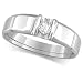 Men's 14k White Gold Certified 1/8 ct Diamond Ring - Size 10