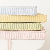 Pastel Bench and Pastel Stripe Toy Chest Cushions - Cushion (Blue/White Ticking) 36 x 14 x 1.2h