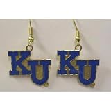 NCAA Dangling Earrings - Kansas Jayhawks Logo