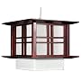 Simple Inexpensive Light Fixture - 10" Akida Japanese Electric Hanging Lamp Lantern - Cherry Rosewood