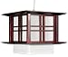 J-144 Modern - 10 Akida Japanese Wood Ricepaper Hanging Shoji Lantern - Cherry Rosewood