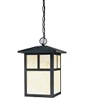 Westinghouse One-Light Pendant, Textured Black with Honey Art Glass#64831