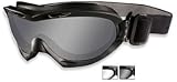 Wiley-X Nerve Tactical Ballistic Goggles w/ Interchangeable Lenses, Case, Strap Model: Wiley-X NERVE Goggles Matte Black Frame w/ Smoke/Clear 2-Lens Set Model R-8051