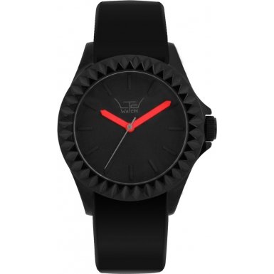 LTD Watch LTD-290106 Unisex Limited Edition Black Dial Red Hands Rubber Strap Watch