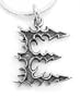 GOTHIC Biker Letter Initial E Sterling Silver Pendant