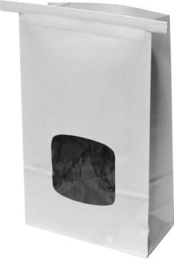 White Kraft 1.5 Lb Tin Tie Bakery Bag w/ Square Window (25)