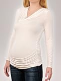 A Pea in the Pod Collection: Long Sleeve Cowl Neck Side Ruched Maternity T Shirt