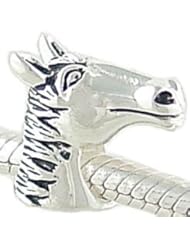Petite Horse Head 925 Sterling Silver Bead fits European Charm Bracelet