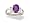 14K White Gold Genuine Oval Amethyst and Diamond Ring - Size 4