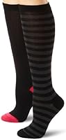 Anne Klein Women's 2 Pair Pack Stripe Tip Knee Socks