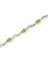 14kt Yellow Gold Oval Peridot and Diamond Bracelet