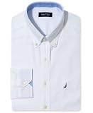 Nautica Dress Shirt, White Oxford Long Sleeve Shirt