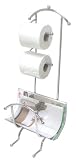 Aquatico Curved-Design Toilet Tissue Reserve With Magazine Rack, Chrome