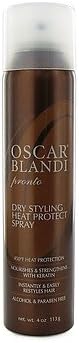 OscarBlandi Pronto Dry Styling Heat Protect Spray, 450degree Heat Protection, 4 Oz (Pack of 2)