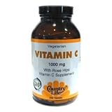 Country Life Vitamin C 1000  mg,With Rose Hips,  250-Count