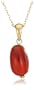 14k Yellow Gold Carnelian Bead Drop Necklace, 16"