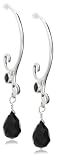Sterling Silver Black Onyx Swirl Design Earrings by David Sigal