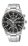 Seiko Chronograph Steel Bracelet Black Dial Men's watch #SNDC99