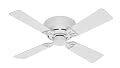 Hunter 23866 Lowprofile III 42-Inch 4 White Plastic Blades Ceiling Fan, White