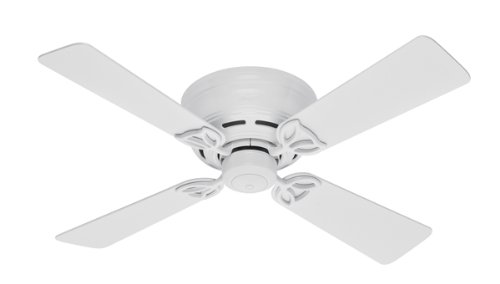 Hunter 23866 Lowprofile III 42-Inch 4 White Plastic Blades Ceiling Fan - White