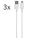 Three (3) Pack White 5 Foot Micro USB Data Charging Fast Rapid Cables for Samsung Galaxy S7 S6 Note 5 4 Compatible with Motorola LG HTC