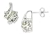 3 Carat Green Quartz and Diamond 14K White Gold Earrings