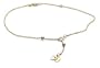 14k Yellow Gold Anklet w/ Dangling Heart Charms, 10"