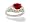 14K White Gold Genuine Oval Ruby and Diamond Antique Style Ring - Size 4