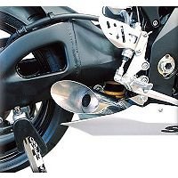 05-06 SUZUKI GSXR1000: Hotbodies Racing Megaphone Slash Cut Slip-On Exhaust - Stainless Steel (LARGE) On Sale