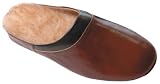 Lamo Sheepskin Australia Sheepskin Monaco Scuff Mens Shoes Suede Slippers Moccasins Brown
