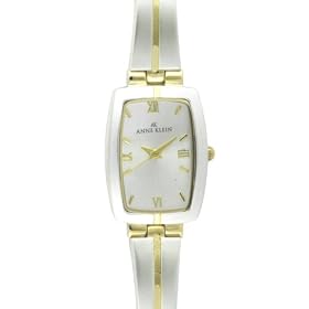 AK Anne Klein Ladies Two-Tone Bangle Bracelet Watch #10-8075SVTT by AK Anne Klein