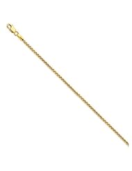14k Yellow Gold Round Designer Box Chain 20" 1.7mm