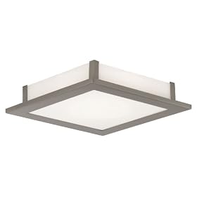 Eglo 86238A Auriga 1 Light Wall/Ceiling Light Fixture, Nickel/Frosted Opal