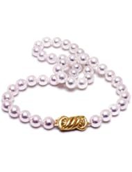 8.5x9mm Collection Quality Japanese Akoya cultured pearl necklace 18"
