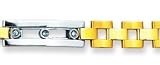 14K Two-Tone Gold Man's Diamond Bracelet - 8.5 - 7.00mm wide