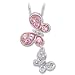 14Kt White Gold Pink Butterfly Pendant Necklace
