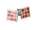 Enamel Red, Orange, and Brown Square Cufflinks by Cuff-Daddy