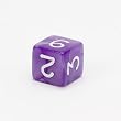 12mm 6-sided Pearlized Dice #1-6, Purple with White