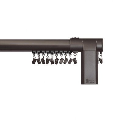 Beme International erod Center-Opening Telescoping Motorized Drapery Rod with Bronze Finish, 68 to 120-Inch