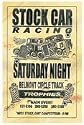Stock Cars Racing Poster Embossed Metal Sign