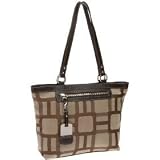 Nine West Vegas Signs Large Shopper Handbag/Purse ~ Khaki/Dk Brown In Color